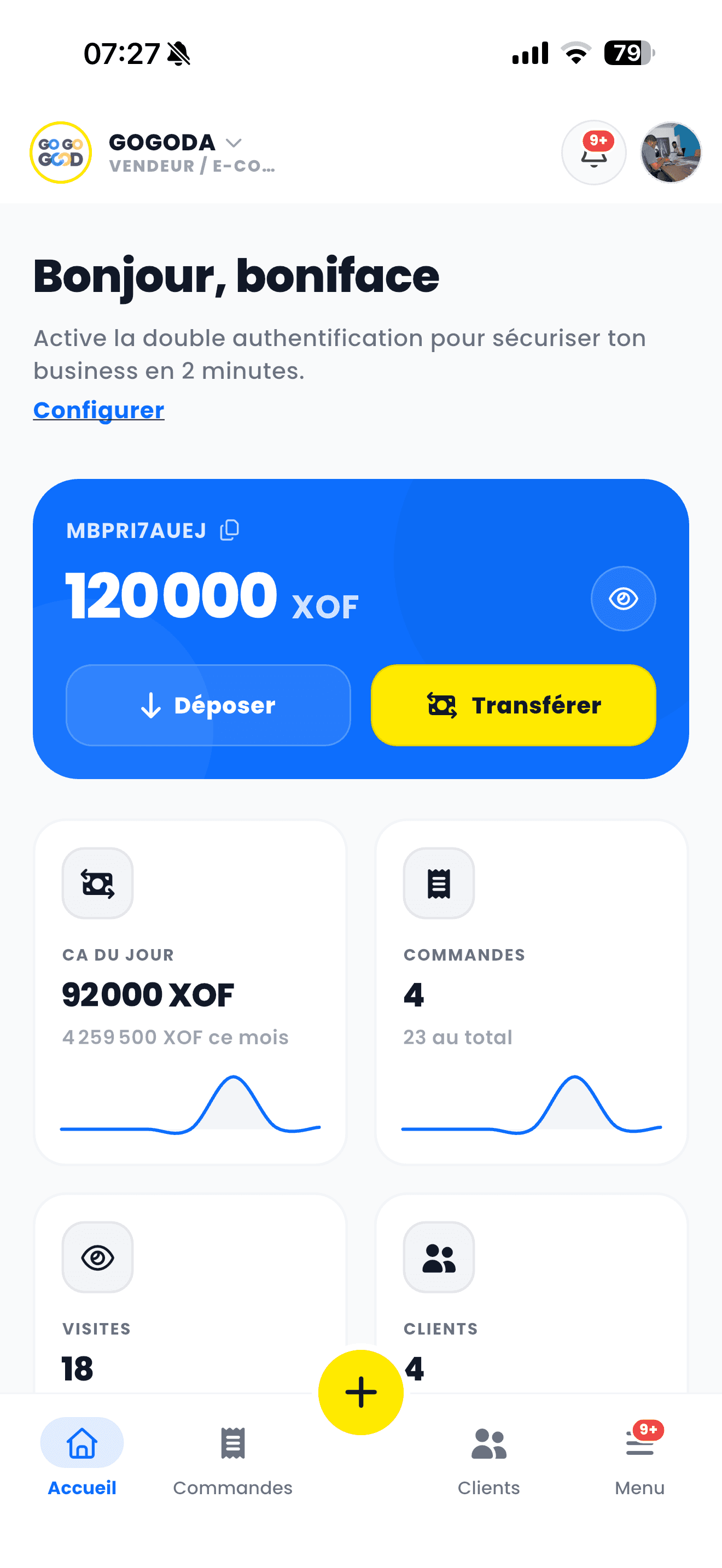 Application Monniz Business